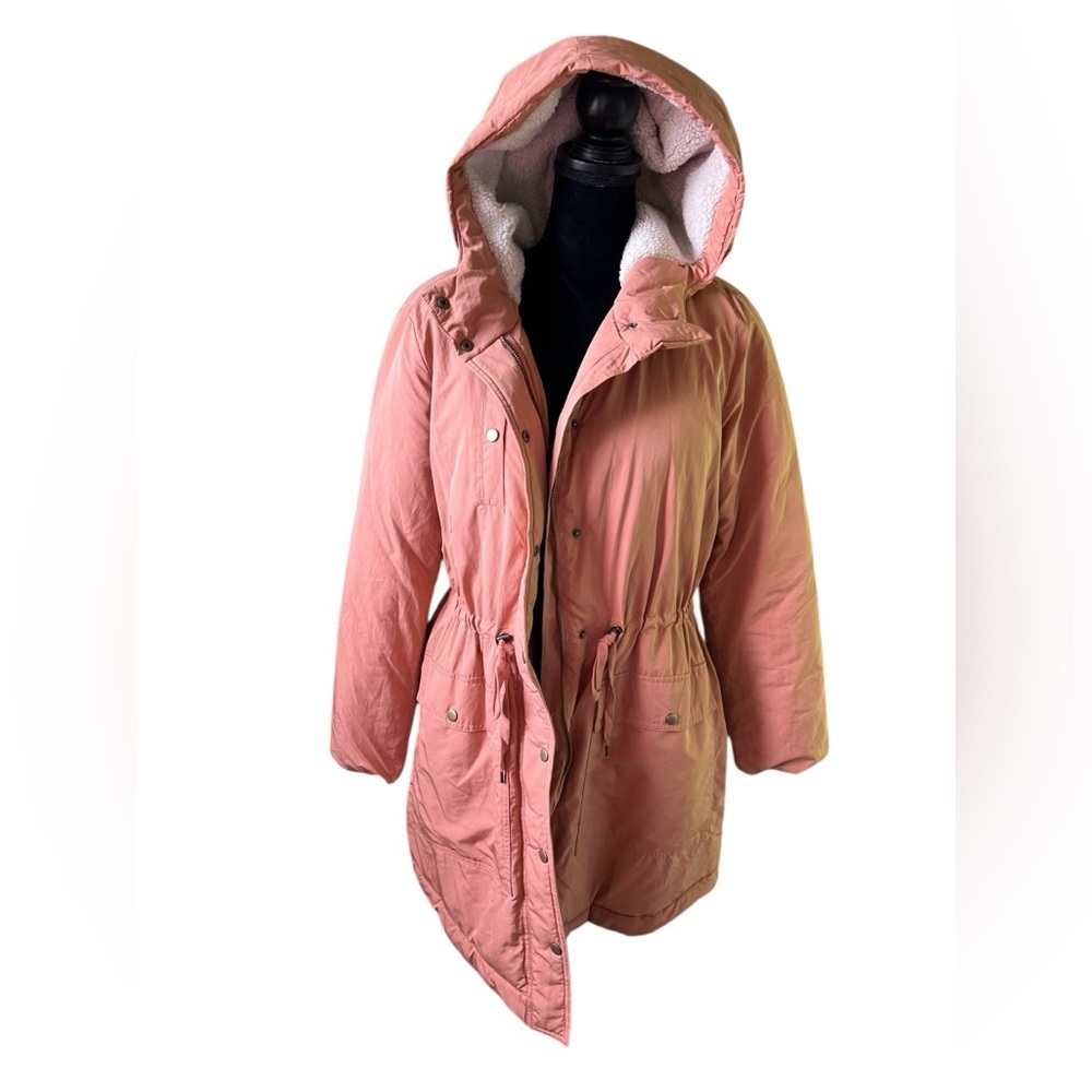 LOFT Terracotta Puffer Parka Jacket Womens Medium NWOT